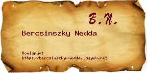 Bercsinszky Nedda névjegykártya